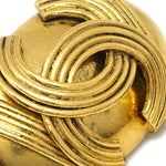 Chanel Vintage CC Button ovales Clip-On Earrings Gold-plated - image 2
