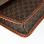 Celine Vintage Macadam Circle Logo Shoulder Bag Canvas and Leather - image 9