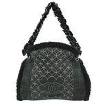 Chanel Vintage Embroidered CC Chain Tote Quilted Suede and Shearling - image 1
