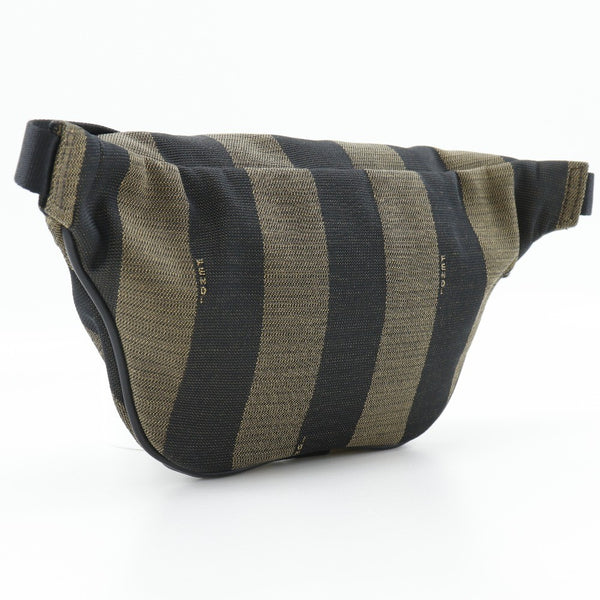 Fendi Front Pocket Waist Bag Pequin Canvas