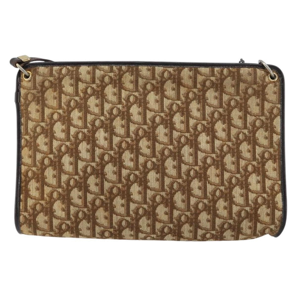 Christian Dior Vintage Trotter Shoulder Bag Canvas medium