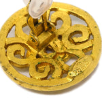 Chanel Vintage CC Round Clip-On Earrings Metal Small - image 4