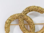 Chanel CC Brooch Textured Metal - image 9