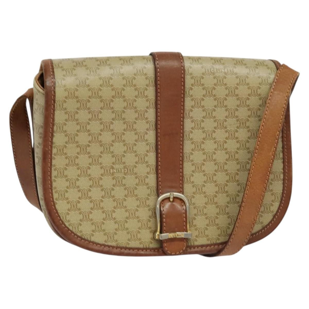 Celine Vintage Macadam Shoulder Bag Canvas and Leather - image 1