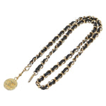 Chanel Vintage Logo Chain Belt Metal and Leather - image 4