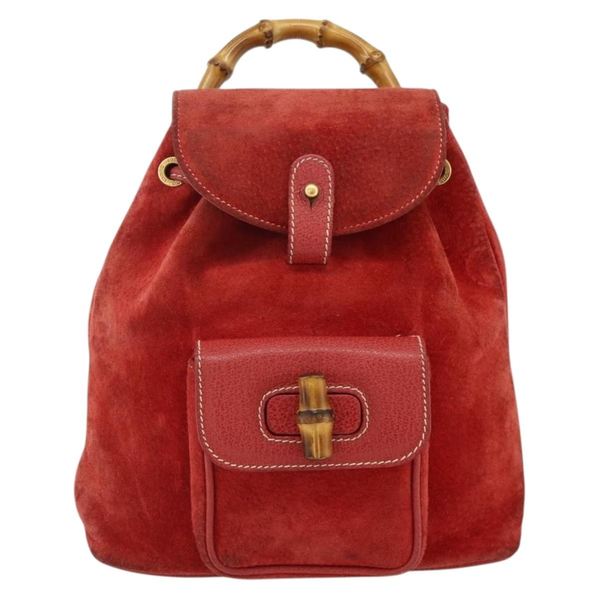 Gucci Gucci bamboo backpack daim mini - image 1