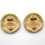 Chanel Vintage CC Round Button Clip-On Earrings Metal - image 3