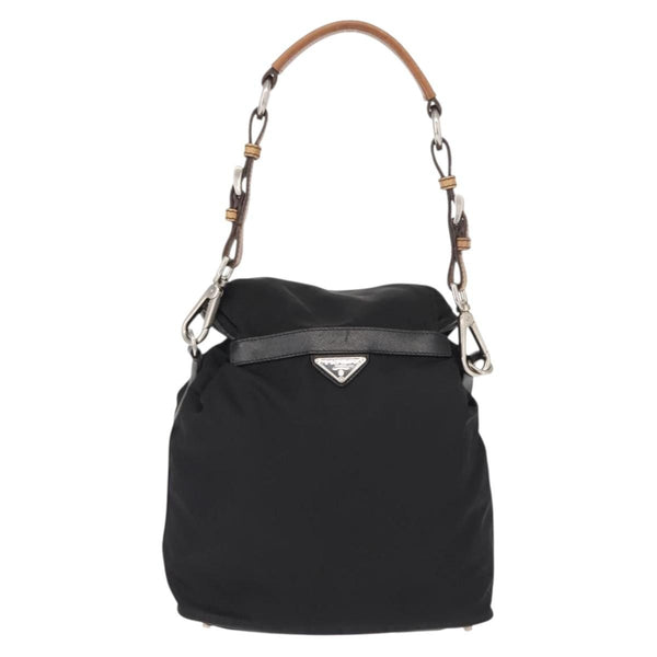 Prada Double Pocket Drawstring Shoulder Bag Tessuto