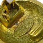 Chanel Vintage CC Round Clip-On Earrings Metal Small - image 4