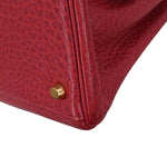 Hermes Kelly Handbag Red Clemence with Gold Hardware 35 - image 10