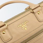 Prada Front Zip Convertible Satchel Cervo Leather Medium - image 16