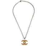 Chanel Vintage CC Pendant Necklace Metal - image 1
