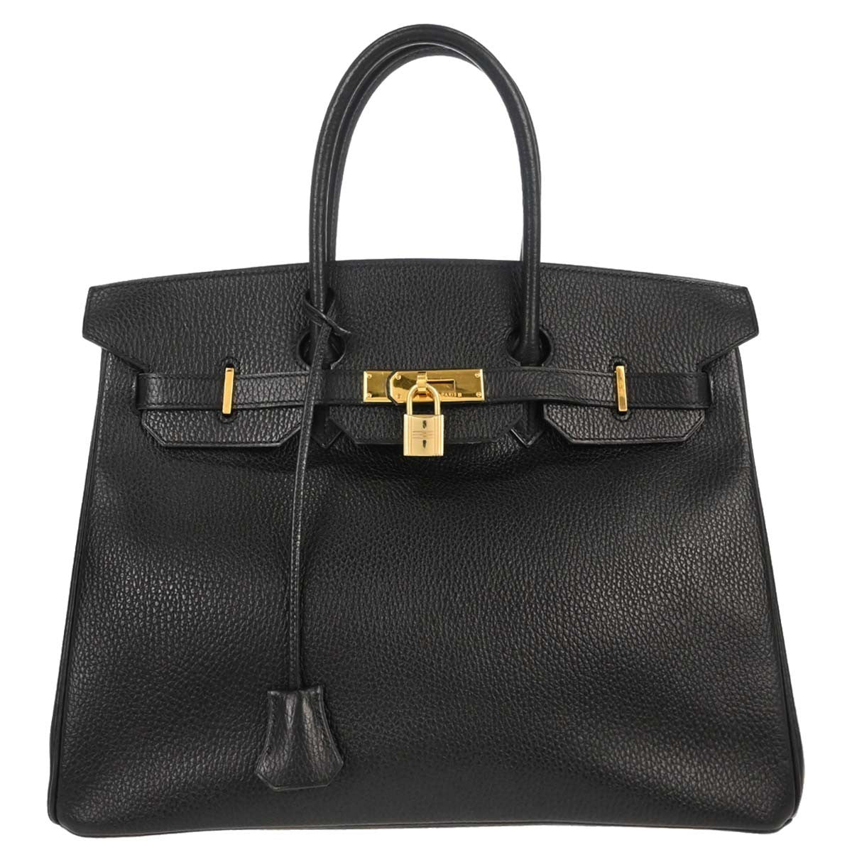 Hermes Birkin Handbag Black Ardennes with Gold Hardware 35 - image 1