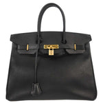 Hermes Birkin Handbag Black Ardennes with Gold Hardware 35 - image 1