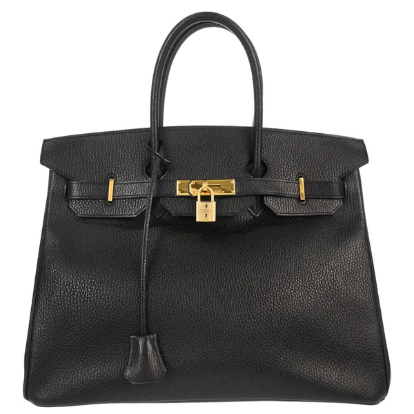 Hermes Birkin Handbag Black Ardennes with Gold Hardware 35 - image 1
