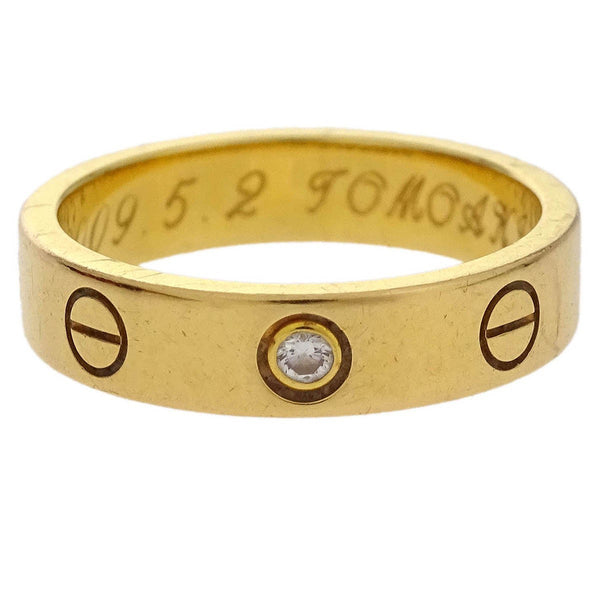 Cartier Love Wedding Band 1 Diamond Ring 18K Rose Gold with Diamond - image 1