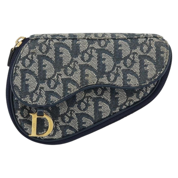 Christian Dior Vintage Saddle Coin Purse Diorissimo Canvas - image 1