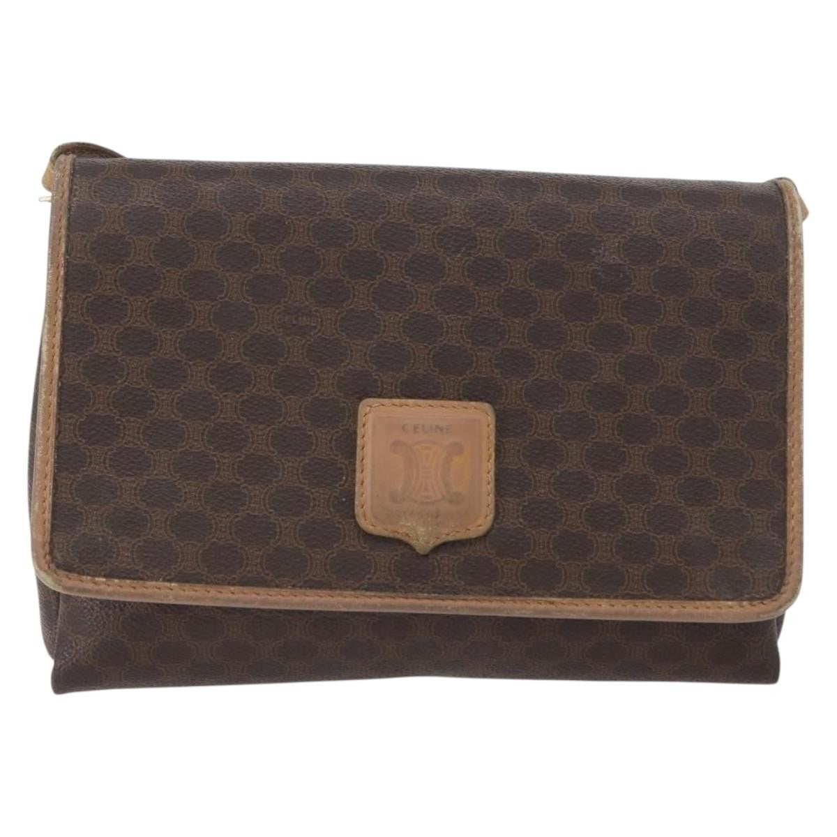 Celine Vintage Macadam Shoulder Bag Canvas and Leather - image 1