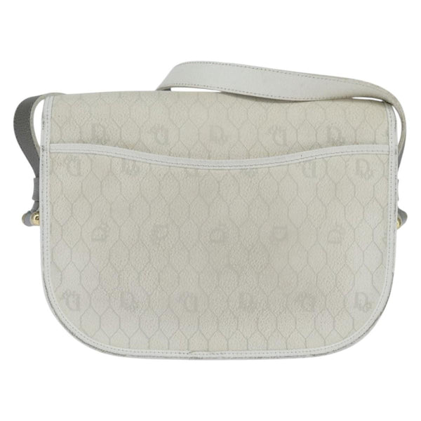 Christian Dior Vintage Honeycomb Flap Crossbody Bag Canvas and Leather