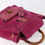 Gucci Vintage Bamboo Backpack Suede Small - image 16