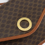Celine Vintage Macadam Circle Logo Shoulder Bag Canvas and Leather - image 7