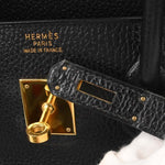 Hermes Birkin Handbag Black Ardennes with Gold Hardware 35 - image 4