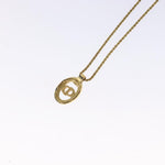 Christian Dior CD Round Pendant Necklace Metal and Crystals - image 4