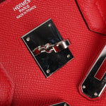Hermes Birkin Handbag Red Epsom with Palladium Hardware 30 - image 13