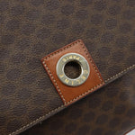 Celine Vintage Macadam Circle Logo Shoulder Bag Canvas and Leather - image 12