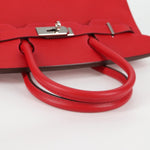 Hermes Birkin Handbag Red Epsom with Palladium Hardware 30 - image 8