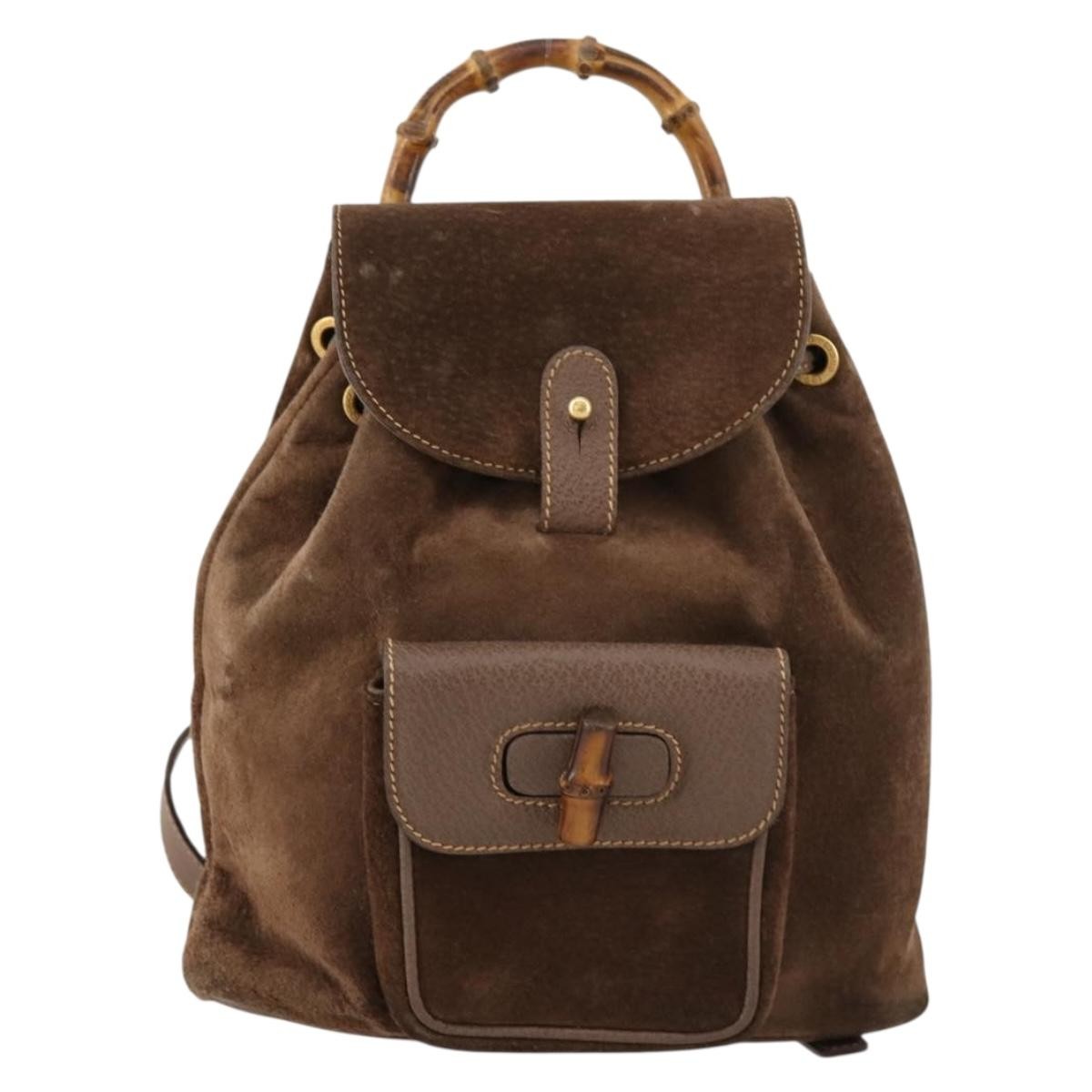 Gucci Gucci bamboo backpack daim mini - image 1