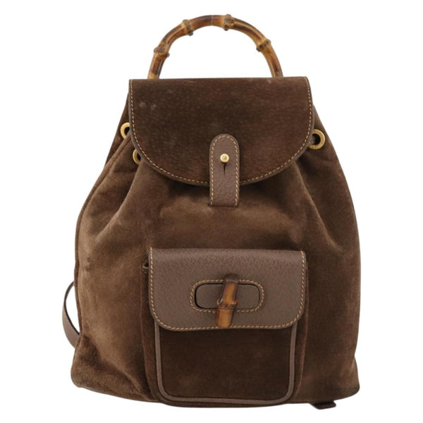 Gucci Gucci bamboo backpack daim mini - image 1