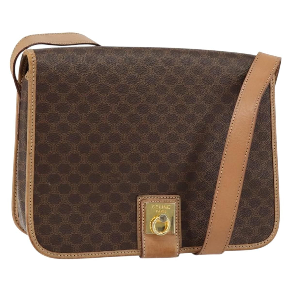 Celine Vintage Macadam Shoulder Bag Canvas and Leather - image 1