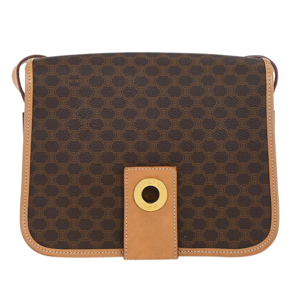 Celine Vintage Macadam Shoulder Bag Canvas and Leather - image 1