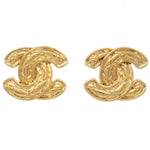 Chanel CC Clip-On Earrings Quilted Metal - image 1