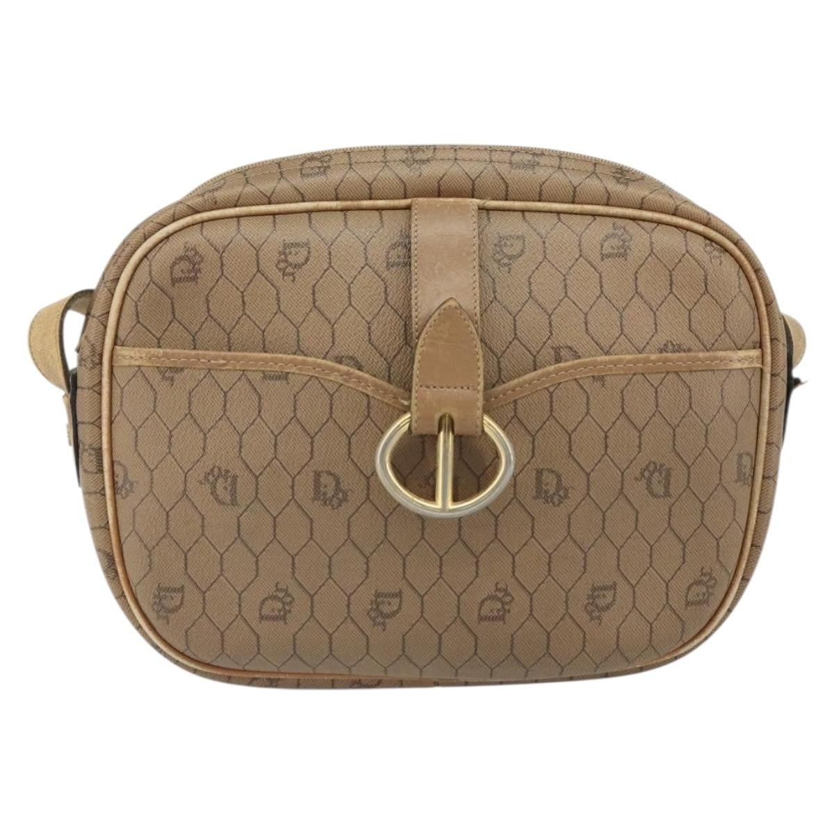 Christian Dior Vintage Honeycomb Shoulder Bag Canvas and Leather - image 1
