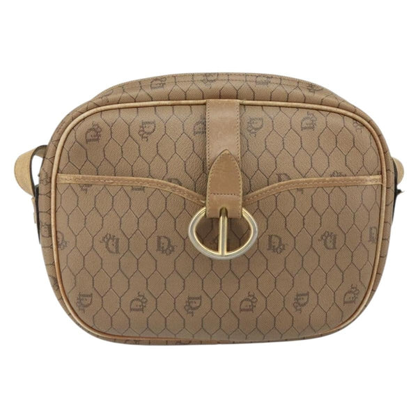 Christian Dior Vintage Honeycomb Shoulder Bag Canvas and Leather - image 1