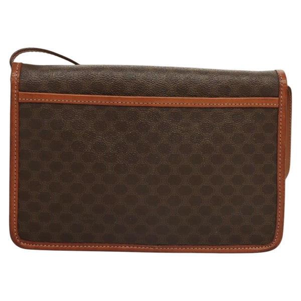 Celine Vintage Macadam Shoulder Bag Canvas and Leather