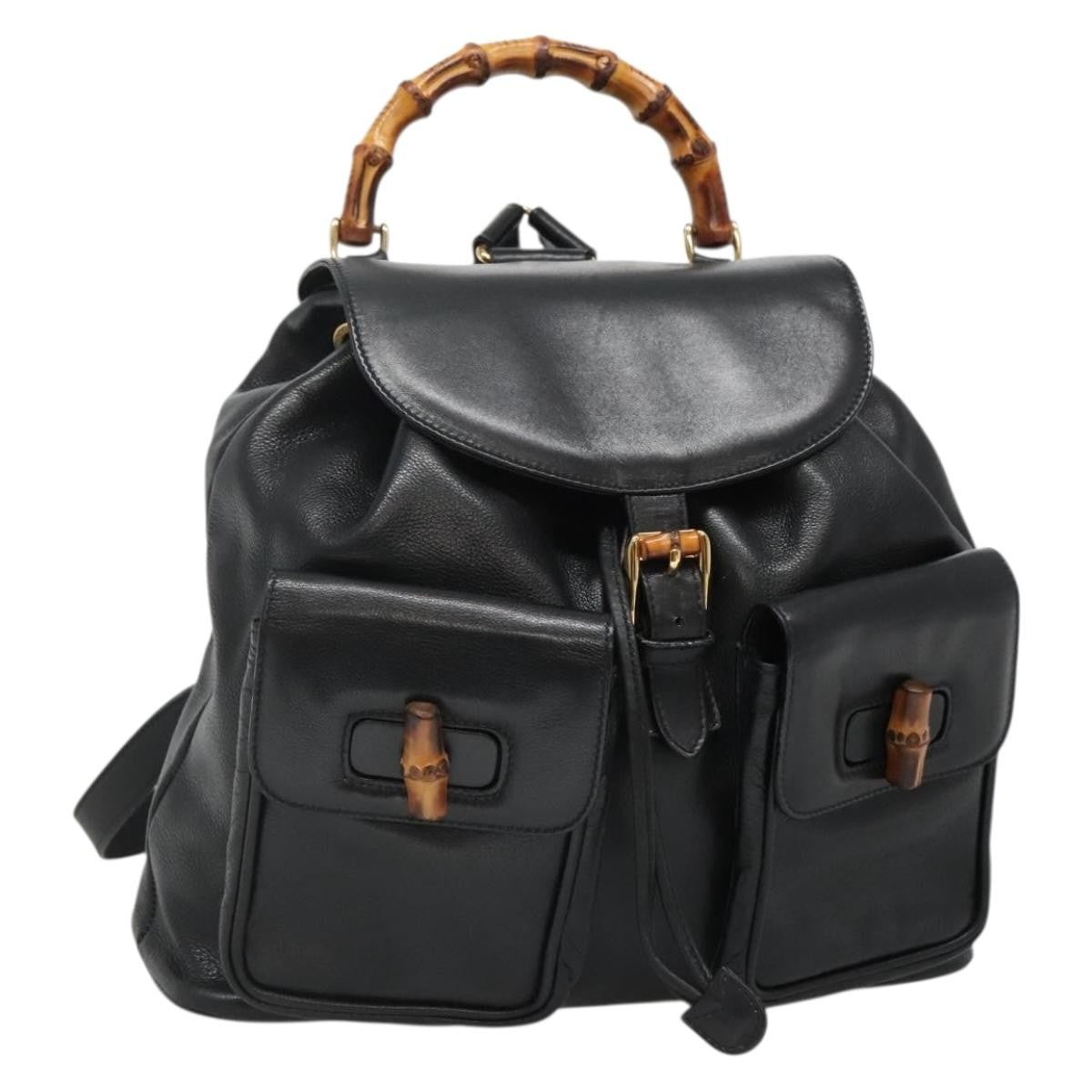 Gucci Vintage Bamboo Backpack Leather - image 1