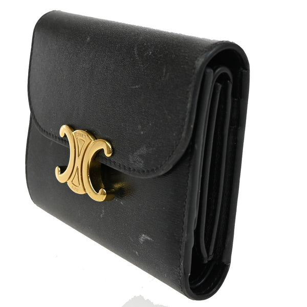 Celine Triomphe Trifold Wallet Leather Small
