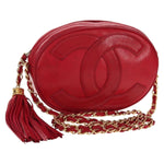 Chanel Vintage Oval CC Tassel Crossbody Bag Leather Mini - image 1