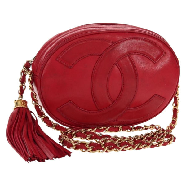 Chanel Vintage Oval CC Tassel Crossbody Bag Leather Mini - image 1