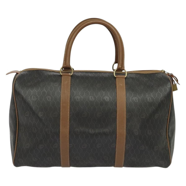 Christian Dior Vintage Honeycomb Handbag Canvas Leather