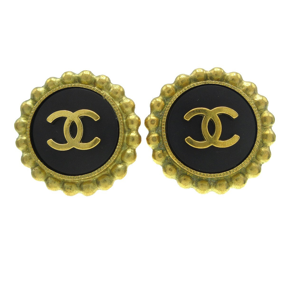 Chanel CC Round Earrings Metal - image 1