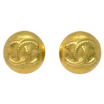 Chanel Vintage CC Round Clip-On Earrings Metal Small - image 1