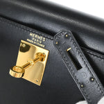 Hermes Kelly Handbag Black Box Calf with Gold Hardware 28 - image 4