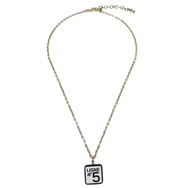 Chanel CC No.5 Pendant Necklace Metal - image 1