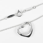 Tiffany & Co. Elsa Peretti Open Heart Pendant Necklace Sterling Silver with Pink Sapphire 16mm - image 3