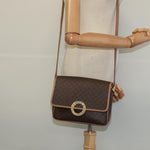 Celine Vintage Macadam Circle Logo Shoulder Bag Canvas and Leather - image 12