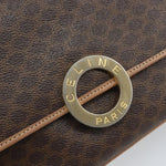 Celine Vintage Macadam Circle Logo Shoulder Bag Canvas and Leather - image 12